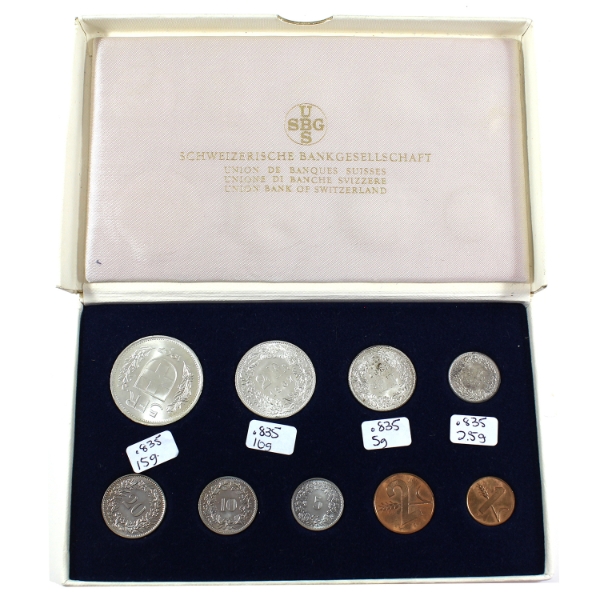 Switzerland 1967 Union Bank of Switzerland Uncirculated Coin Set