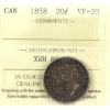 Image 1 : 20-cent 1858 ICCS VF20