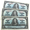 Image 1 : BC-23b & BC-23c 1937 $5 F to VF Gordon-Towers & Coyne-Towers. 3pcs.
