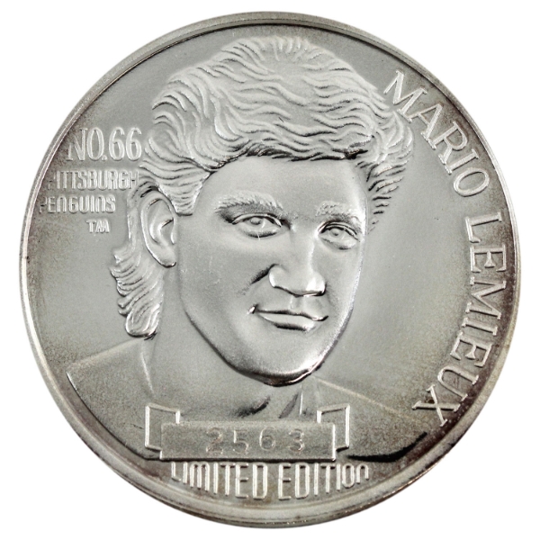 1oz Enviromint LE. Mario Lemieux No 66 Conn Smythe Trophy Winner 1991 .999 Silver Round