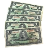 Image 1 : Group Lot of 5x 1937 $1 Bank of Canada Notes w/ Various Imperfections