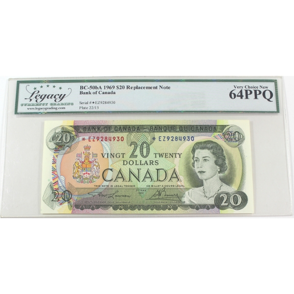 BC-50bA 1969 $20  *EZ Replacement Legacy CUNC64 PPQ Lawson-Bouey SN: *EZ9284930