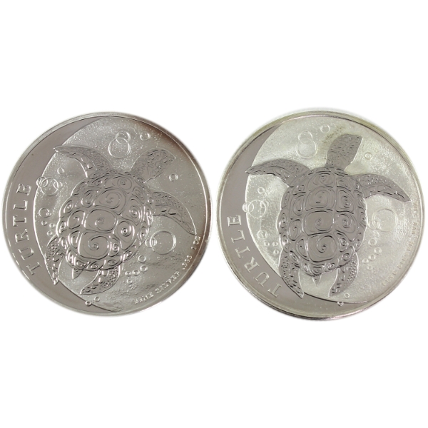 2x 1oz Niue 2018 $2 Fiji Turtle .999 Fine Silver Rounds. 2pcs. (Tax Exempt)