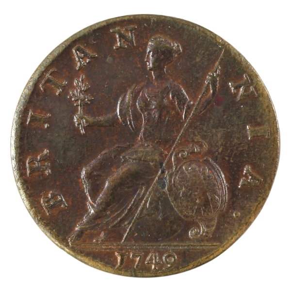 Great Britain 1749 Penny George II AU-UNC