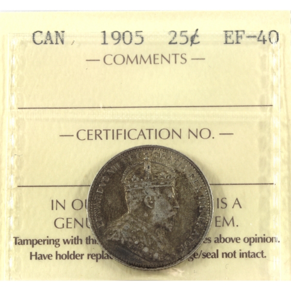 25-cent 1905 ICCS EF40