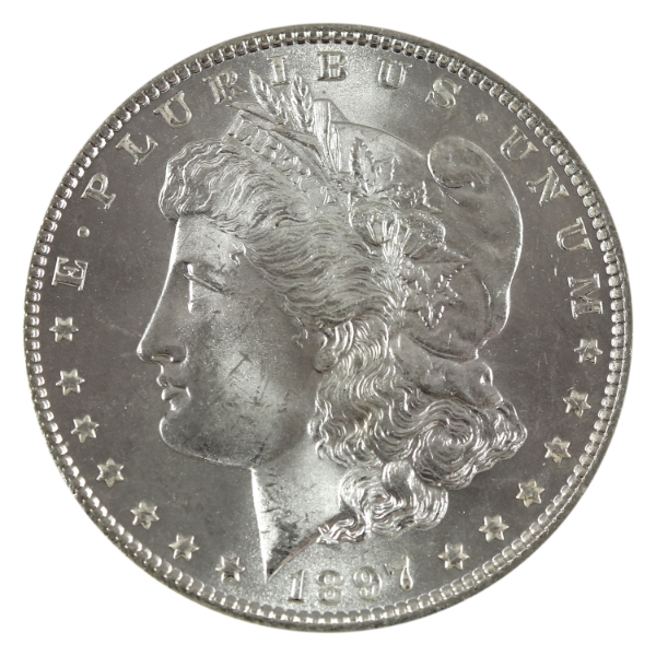 USA Silver 1897 Morgan Dollar GEM BU