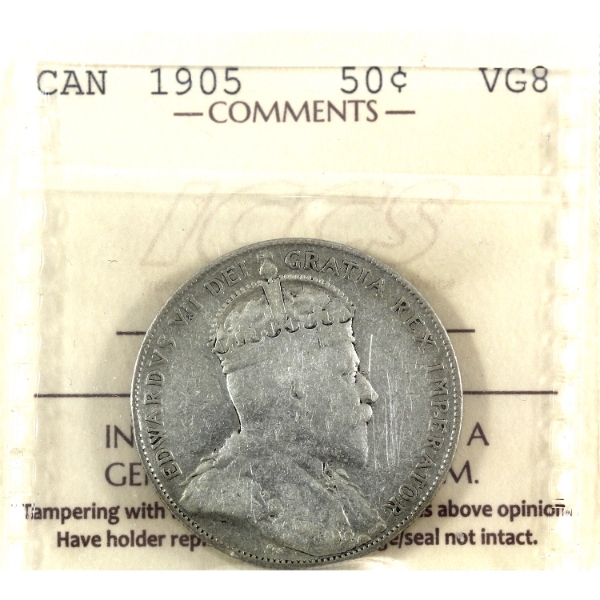 50-cent 1905 ICCS VG8 (scratched)
