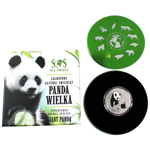 Niue Silver 2014 $1 SOS Endangered Animal Species- Giant Panda 1/2oz .999 Fine Silver Coin
