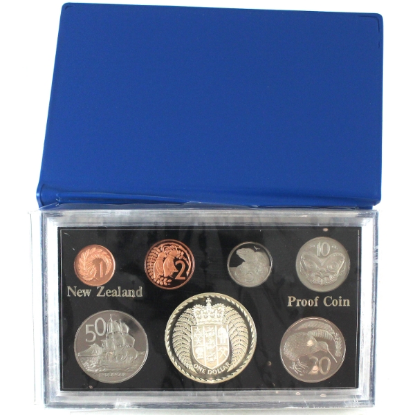 New Zealand 1979 7-coin Proof Set in Blue Holder w/COA Issued by New Zealand Treasury