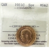 Image 1 : 1911C Gold Sovereign ICCS MS62