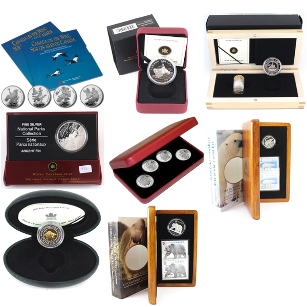 1999-2012 Mixed Denomination Bulk Collection Coins & Coins with Stamp Sets. 9pcs. 