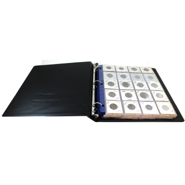 USA 5-cents 1867-2011 Bulk Collection in 8x 25-Pocket Sheets in 3 Ring Binder. 122pcs. 