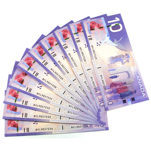 10x BC-68b 2005 $10 Jenkins-Carney Notes in Sequence INCLUDES: BFL9057225 to " 34. 10pcs