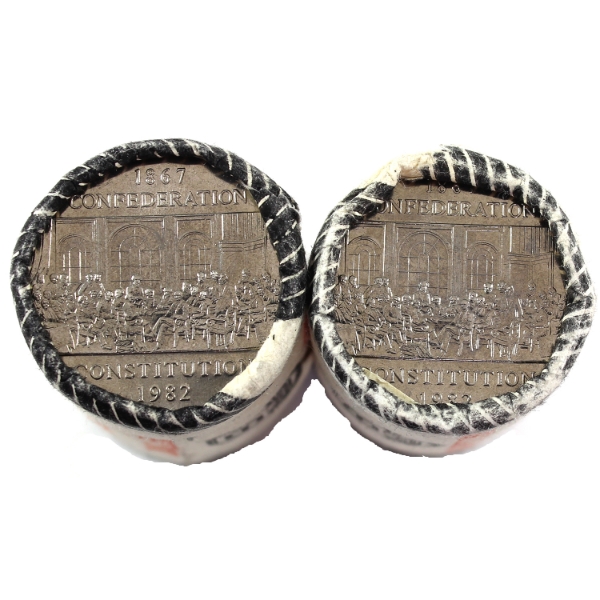 2x 1982 Nickel $1 Original Rolls of 20pcs. 2 Rolls.