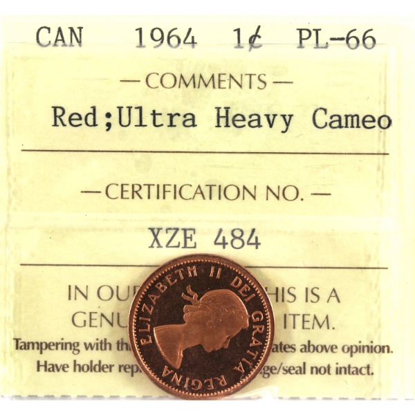 1-cent 1964 ICCS PL66 Red; UHC