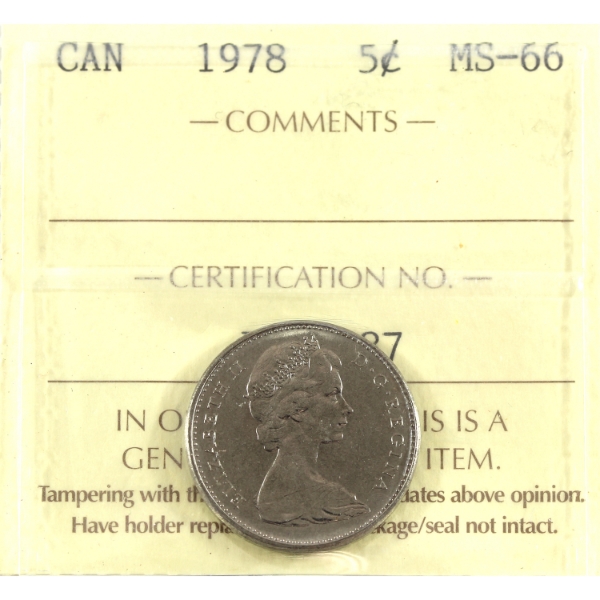 5-cent 1978 ICCS MS66