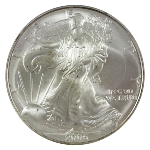 USA Silver 2006 $2 Silver Eagle .999 Fine Silver Coin (Tax Exempt)