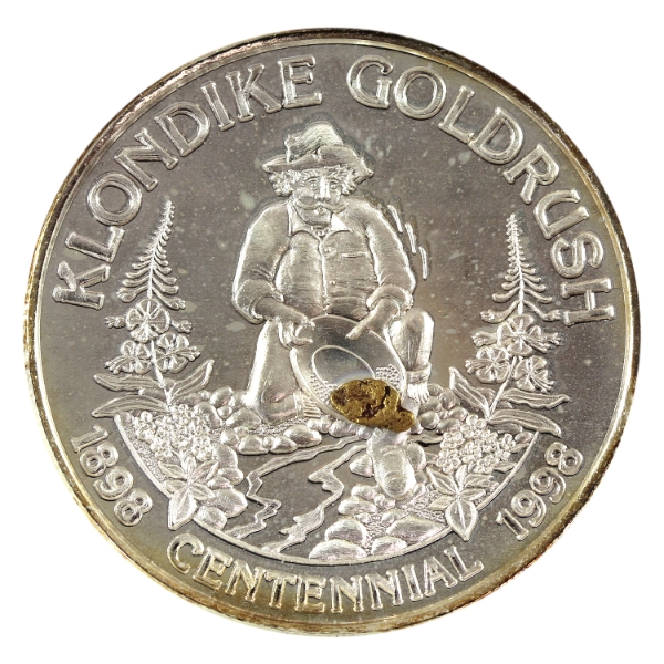 Anchorage Mint 1998 The Klondike Gold Rush Medallion 1oz .999 Fine Silver, 38mm (Tax Exempt)