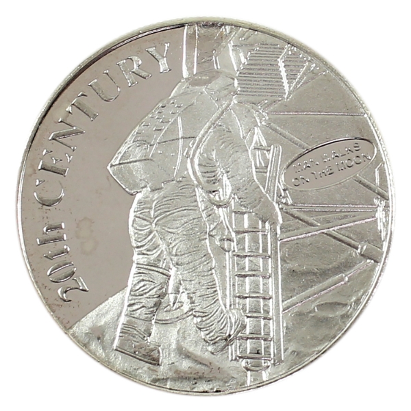 1oz Highland Mint 20th Century First Footprint On The Moon .999 Fine Silver Round (Tax Exempt)