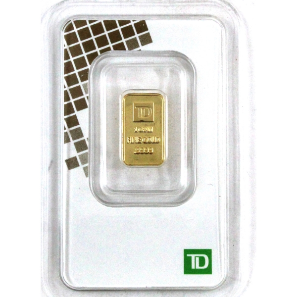 1g TD .9999 Fine Gold Bar (Tax Exempt)
