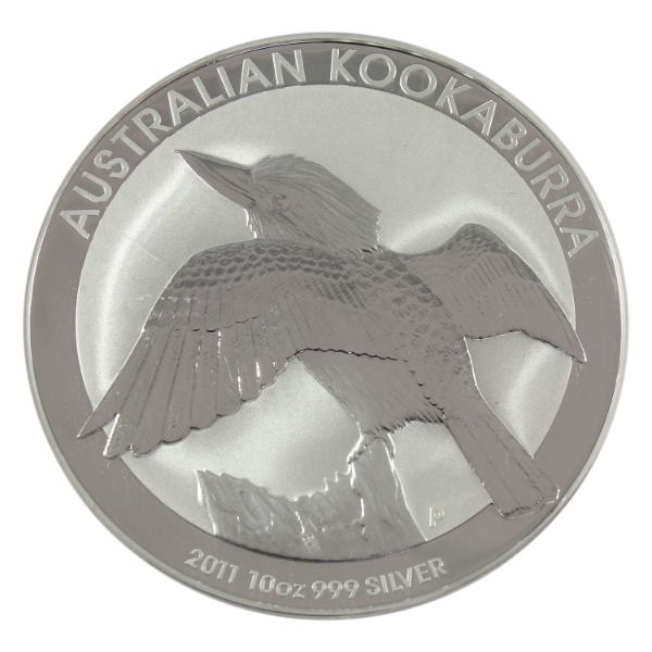 10oz Australia 2011 $10 Kookaburra .999 Fine Silver (Tax Exempt)