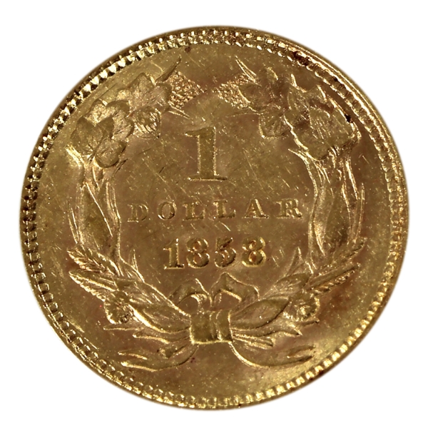 USA Gold 1858 Dollar UNC 