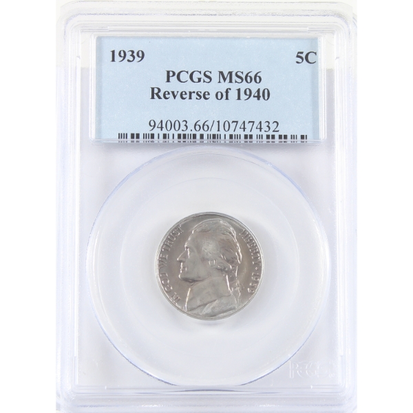 USA 1939 Jefferson Nickel Reverse of 1940 PCGS MS66