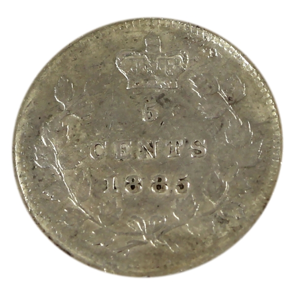 5-cent 1885 Small 5 EF (Impaired)