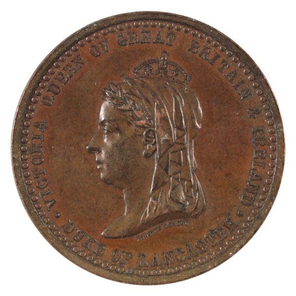 Great Britain, Lancaster 1887 Queen Victoria Golden Jubilee Medal 24.3g-Copper, 36mm