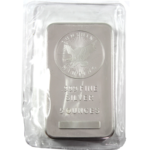 5oz Sunshine Mint .999 Fine Silver Bar (Tax Exempt)