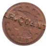 Image 1 : USA 1850 Large Cent Counter Stamped H. Quant