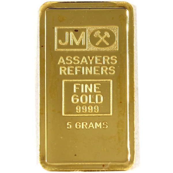 5g JM Johnson Matthey .9999 Fine Gold Bar (Tax Exempt)