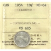 Image 1 : 10-cent 1954 ICCS MS64