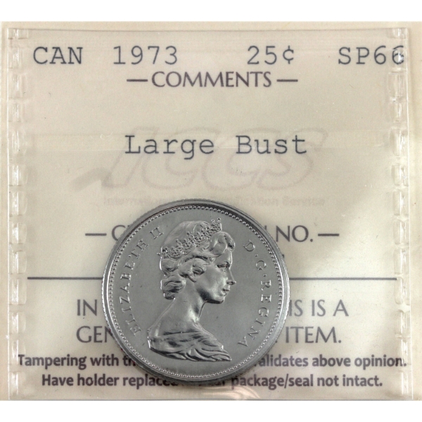 25-cent 1973 Large Bust ICCS SP66