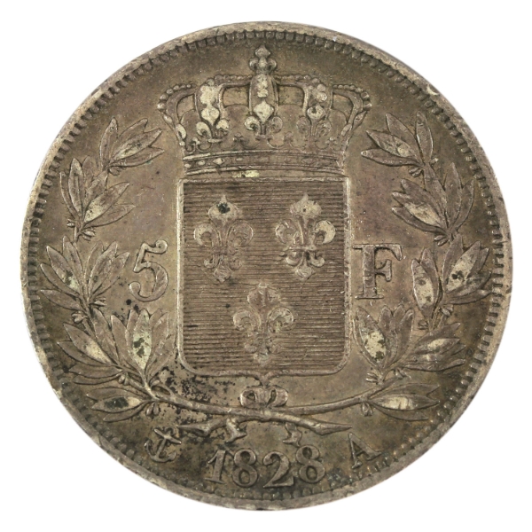 France Silver 1828A 5 Francs EF