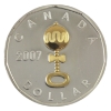 Image 1 : 2007 $1 Baby Gold Plated Rattle Sterling Silver Coin PR *Scarce!*