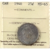 Image 1 : 25-cent 1946 ICCS MS65