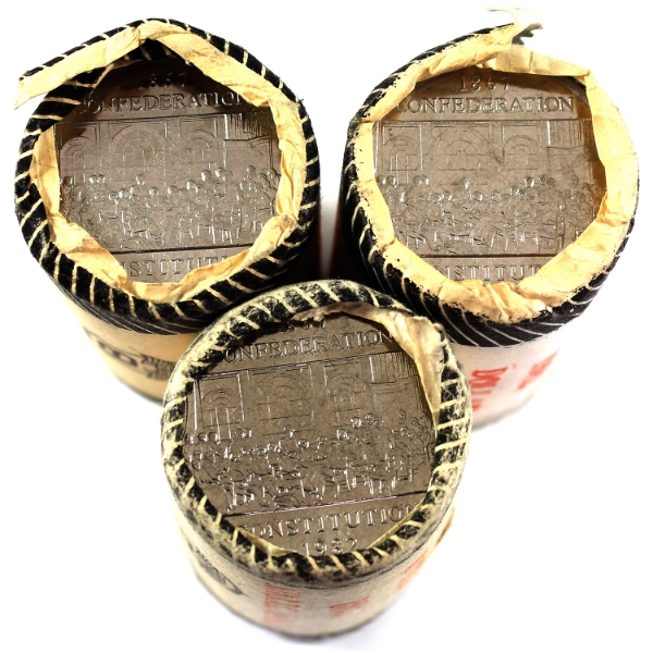 1982 Nickel $1 Constitution Dollar Rolls of 20pcs. 3 Rolls.