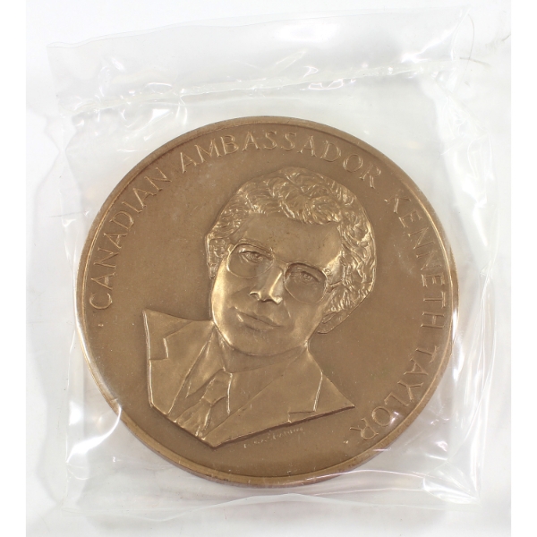 US Mint 1980 Canadian Ambassador Kenneth Taylor Congressional Bronze Medal 75mm