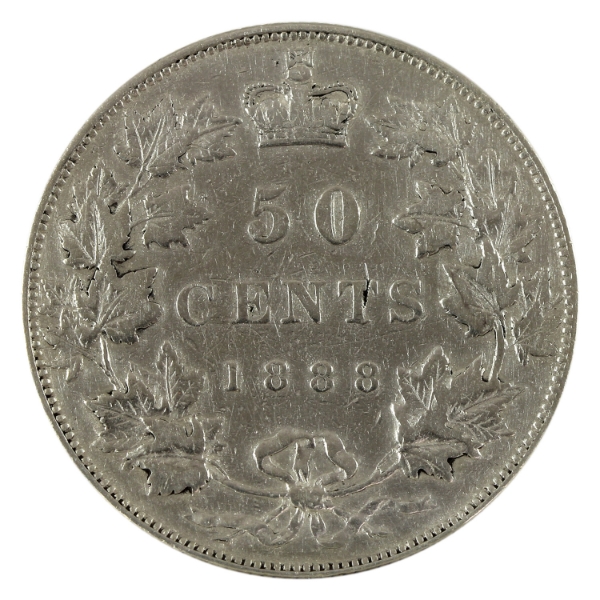 50-cent 1888 Obv 2 Very Fine