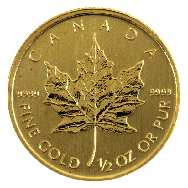 1/2oz 2011 $20 .9999 Fine Gold Maple Leaf (Tax Exempt)