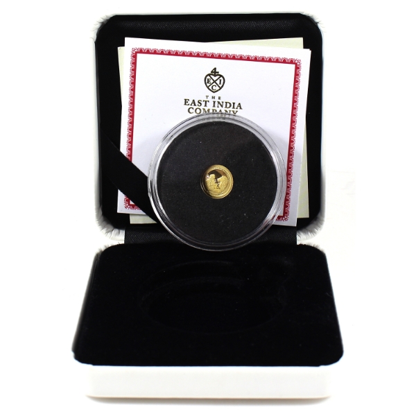 St. Helena/East India Company Gold 2022 2 Pound Una & The Lion 0.5g .9999 Fine Gold Proof Coin 