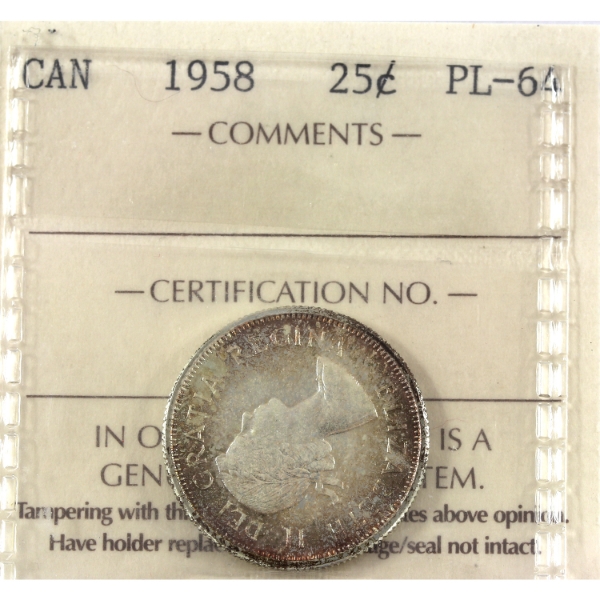 25-cent 1958 ICCS PL64