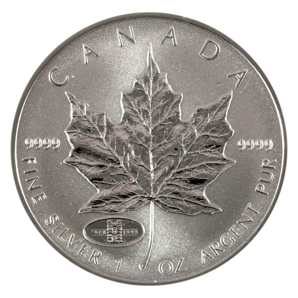 1998 $5 SML w/ RCM 90th Anniversary Privy Mark .9999 Fine Silver Coin (Tax Exempt)