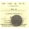 Image 1 : 5-cent 1926 Far 6 ICCS VF30