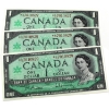 Image 1 : BC-45bA 1967 $1 *L/O Replacement Consecutive Beattie-Rasminsky SN: *L/O7010827-"29. 3pcs.