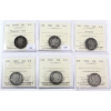 Image 1 : 25-cent 1874-1910 ICCS G4 to G6. 6pcs. 