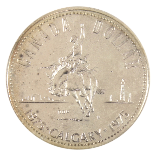 Limited Edition 1975 Calgary Commemorative Silver Dollar in SIGNED Presentation Folder.