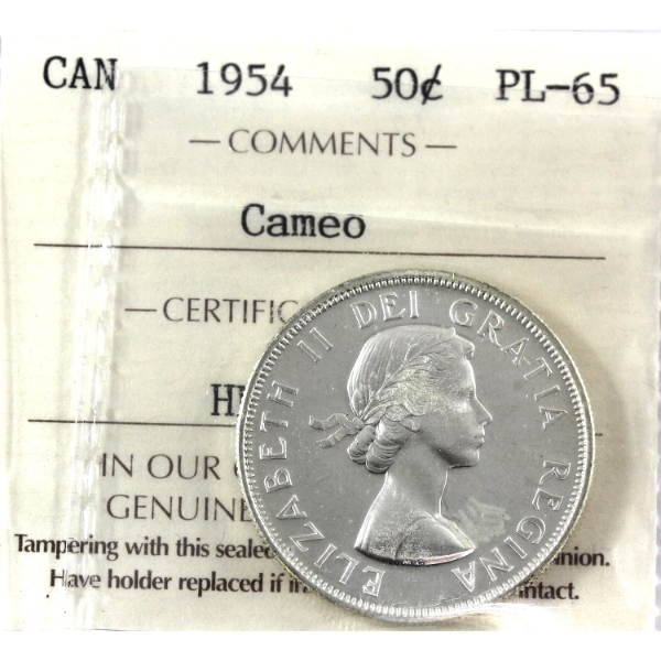 50-cent 1954 ICCS PL65 Cameo