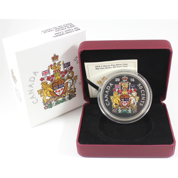 2016 50-cent Big Coin Series 5oz .9999 Fine Silver Coin (Tax Exempt)